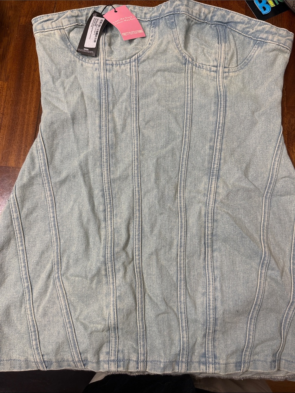 Light Wash Denim dress Pretty Little Thing